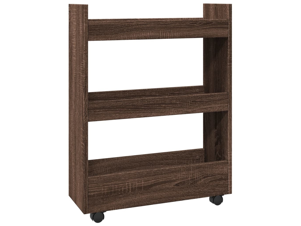 Narrow Storage Trolley, Narrow Storage Trolleys Vidaxl Marrom Madeira Processada (n/a)