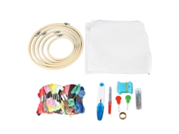 Kit De Bordado Para Iniciantes Com 5 Bastidores, 100 Linhas E 2 Tecidos Aquaforge