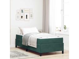 Vidaxl Estrutura Da Cama Verde Escuro 90 X 200 Cm Tecido