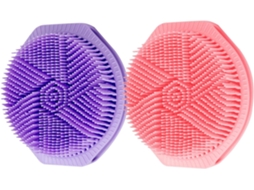Bestyash Conjunto De 2-escovas Banho Silicone Dupla Face Para Esfoliação E Limpeza Suave Do Corpo Com Cabo Ergonômico