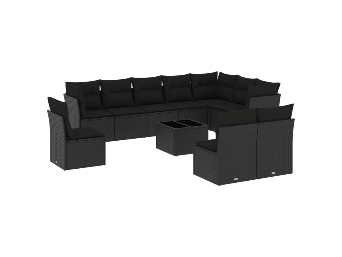 Garden Sofa Set, Garden Sofa Sets Vidaxl Preto Rattan / Vime (n/a)