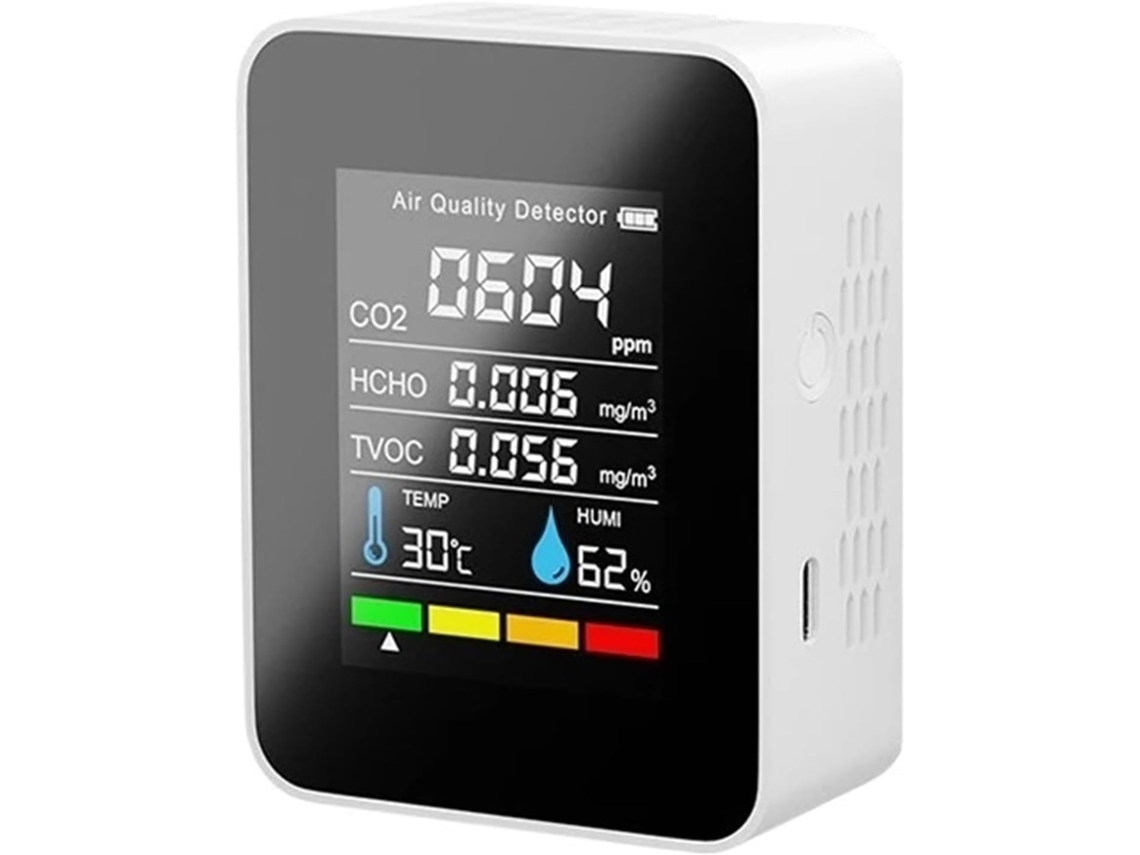 Detector de Qualidade L'air 5 em 1, Tela Lcd, Monitor Dioxyde Carbone SFUSHOS