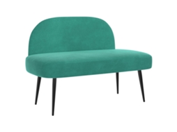 Vidaxl Banco Estofado Com Encosto Turquesa 110 X 60 X 76 Cm Veludo