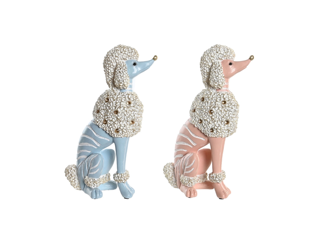 Figura Decorativa DKD HOME DECOR 18 X 10 X 30 5 Cm Scandi Azul Cor de Rosa 2 Unidades