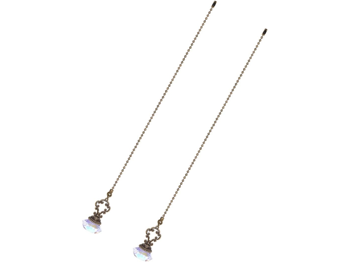 Conjunto De 2 Pingentes Decorativos Para Ventilador Teto Em Cristal E