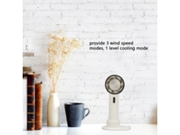 Ventilador De Mesa Usb Branco 4 Modos Silencioso