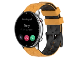 Bracelete de Smartwatch para Amazfit GTR 2 22mm Textura de futebol Pulseira de silicone de duas cores (amarelo + preto)