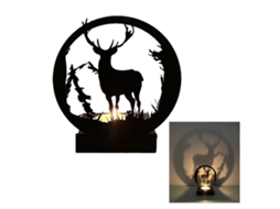 Porta velas de Veado Preto para Decoração de Parede