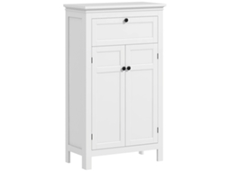 Armário de banheiro móvel com gaveta, portas e prateleira ajustável 60x30x102,5cm branco S/MARCA