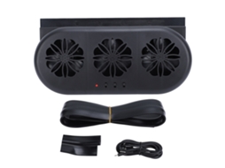 Ventilador de ar para carro SUV com 3 saídas USB e circulação de ar e fumaça preto LAXISCREED