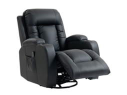 Poltrona De Massagem Reclinável Até 145° Com 8 Pontos De Massagem Por Vibração Função De Aquecimento 82x99x103 Cm Preto
