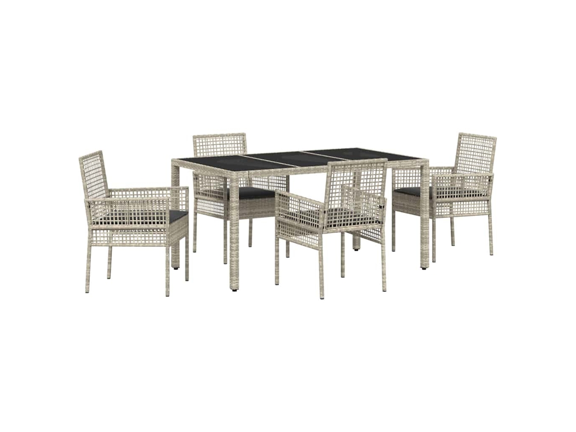 Maison Exclusive - Conjunto De Jantar Para Jardim 5 Pcs Cinzento-claro Vime Pe