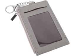 Lurelia Porta-crachá Vertical Com Chaveiro Em Metal E Couro Pu Para Escritório E Escola