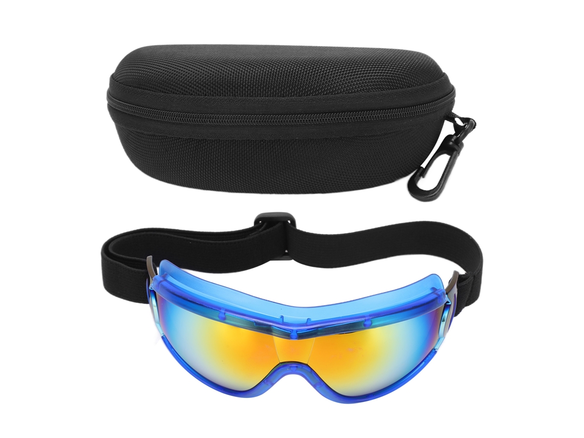 Óculos de Proteção para Crianças com Proteção UV, Anti Salpicos, Estojo, Moldura Azul, Filme Vermelho MARCA