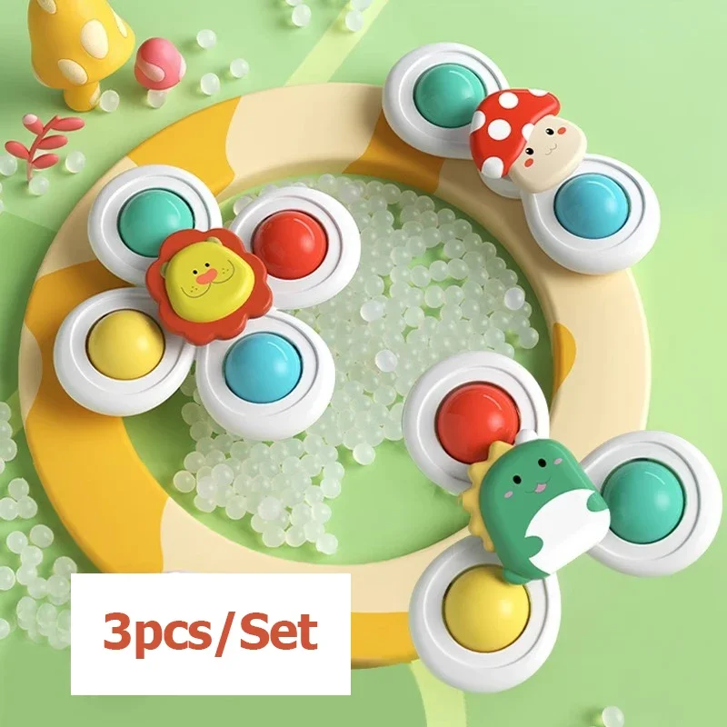 Conjunto de 3 Peças com Brinquedos Giratórios com Ventosas, Perfeitos para o Banho do Bebê. MDUG