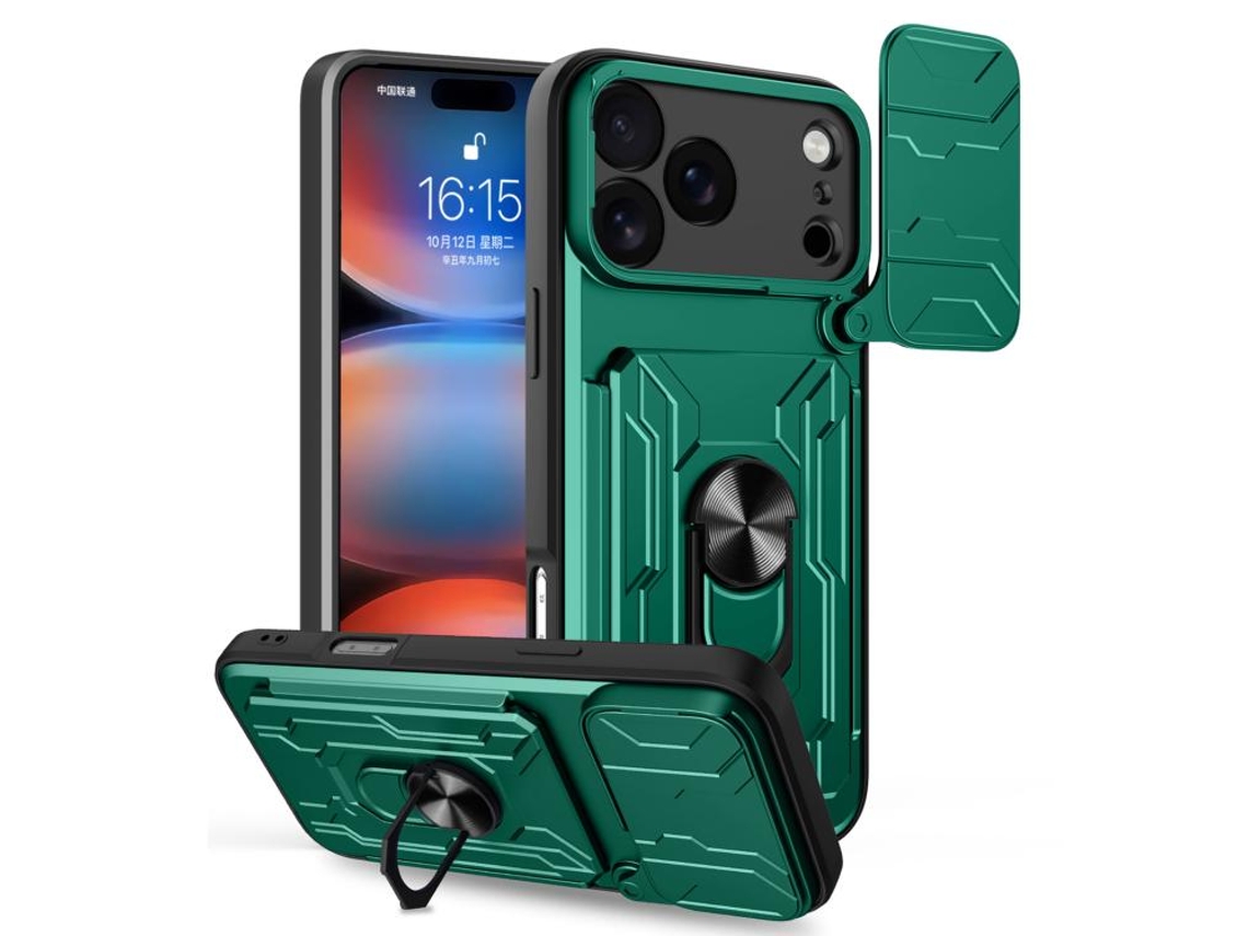 Capa Para Iphone 17 Pro Max Com Proteção Deslizante Para A Câmera E Compartimento Para Cartãohw