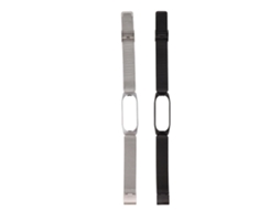 2 peças de pulseira de relógio em aço inoxidável para Mi Band 3 4 5 6