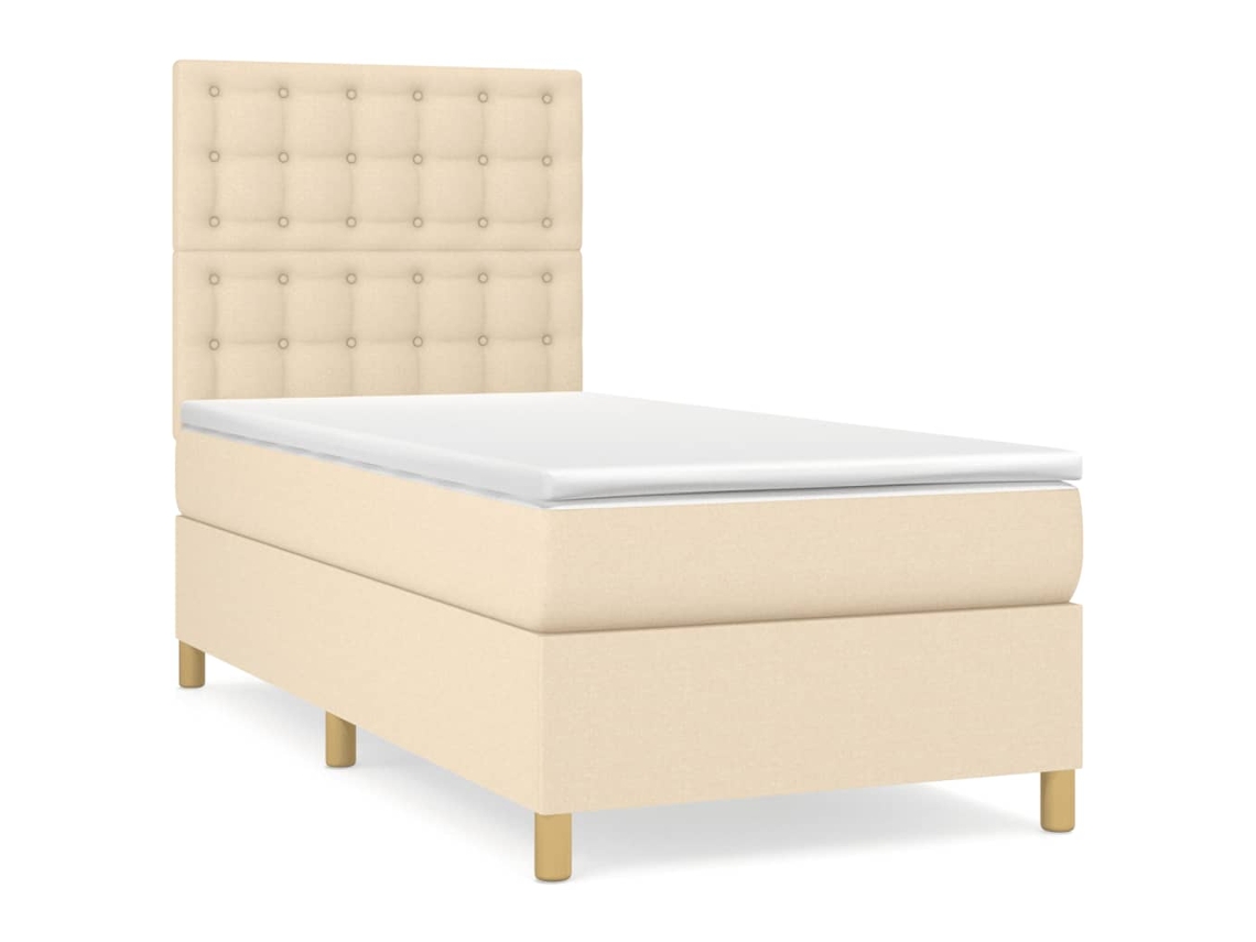 Box Spring Bed, Box Spring Beds Vidaxl Creme Tecido (90 X 190 Cm)