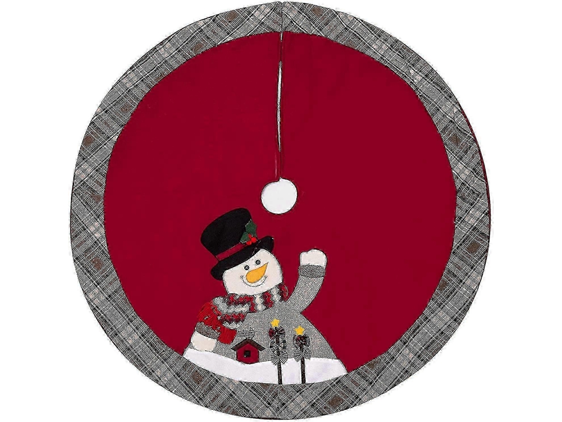 Saia Para Árvore De Natal De 25-26 Polegadas, Manta Natalina Redonda De 41 Polegadas Com Estampa De Boneco De Neve.