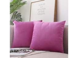2026 funda de Almofada Quadrada de Veludo em Duas Peças, Suave, Confortável e Luxuosa, Cor Sólida, 16x16 Polegadas/40x40 Cm Rosa Vermelho