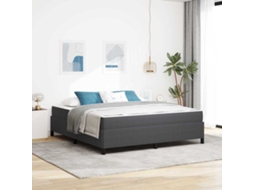 Vidaxl Estrutura Da Cama Com Colchão Cinza Escuro 180 X 200 Cm Tecido