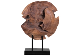 Escultura decorativa em teca BELIANI Plaice fish de Madeira de teca Castanho claro 31x10x41