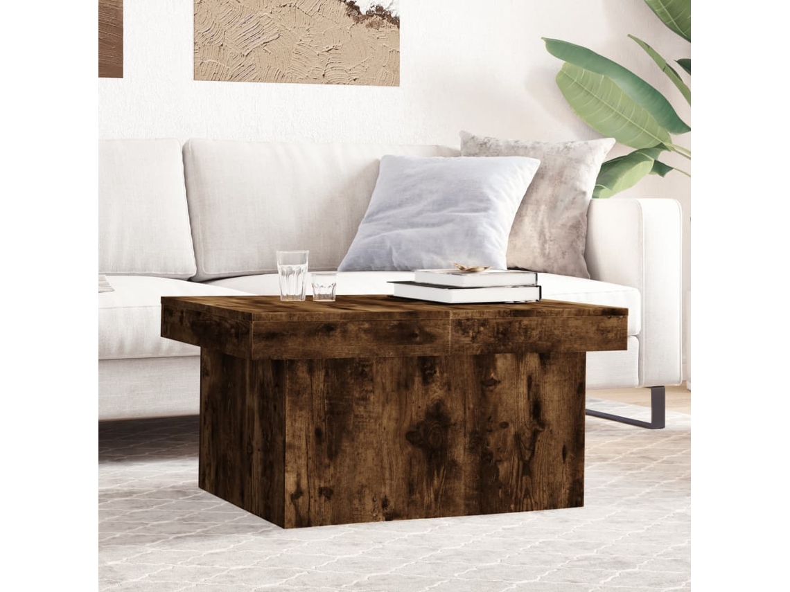 Mesa De Centro 80x55x40 Cm Derivados De Madeira Carvalho Fumado Lovely Home