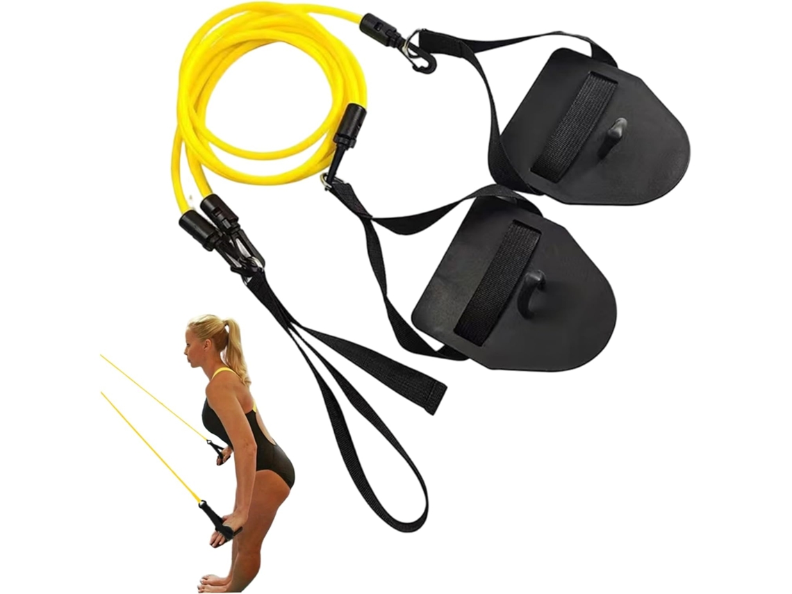 Equipamento De Treino Natação Faixas Elásticas Resistência Com Palmares, Em Tpe, Para Hidroginástica E Prática