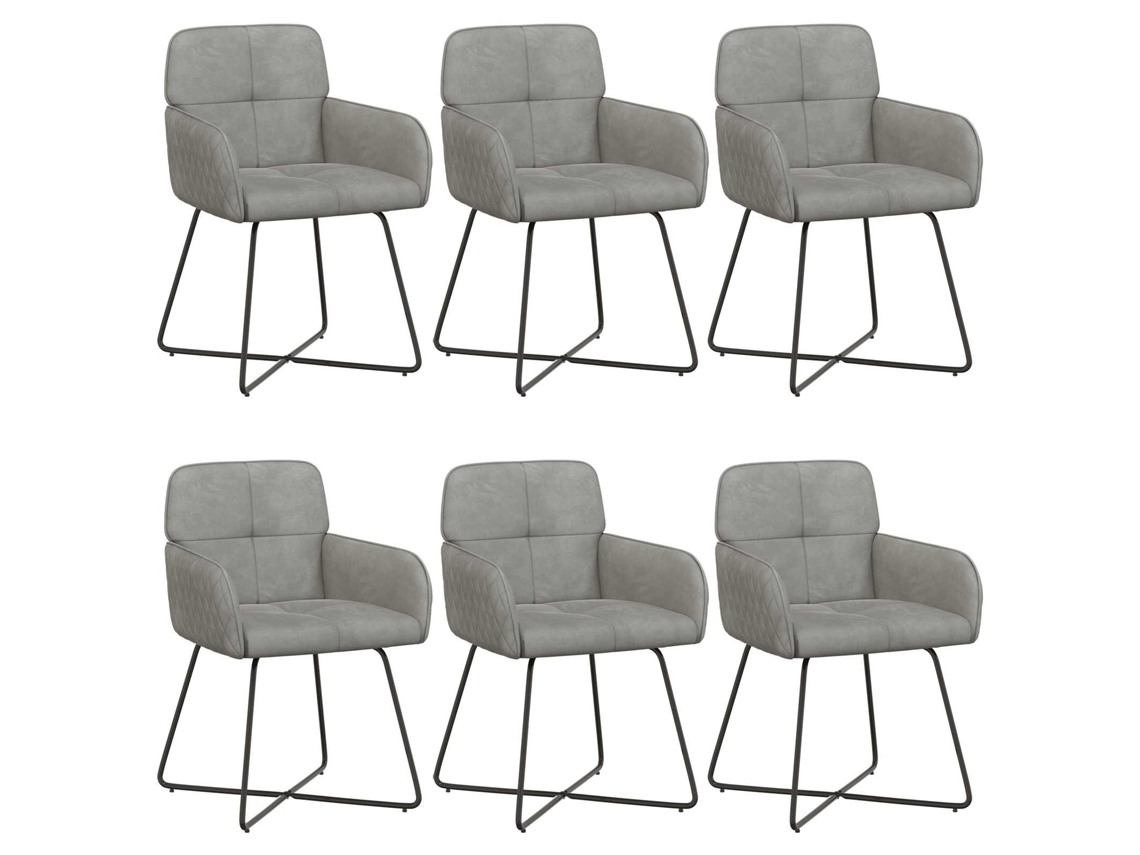 Maison Exclusive - Cadeiras De Jantar 6 Unid. Veludo Cinzento-claro