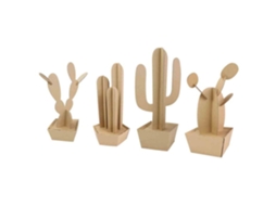Maquete De Papelão Para Montar Cacto 29 A 33 Cm 4 Peças Mégacréa Diy