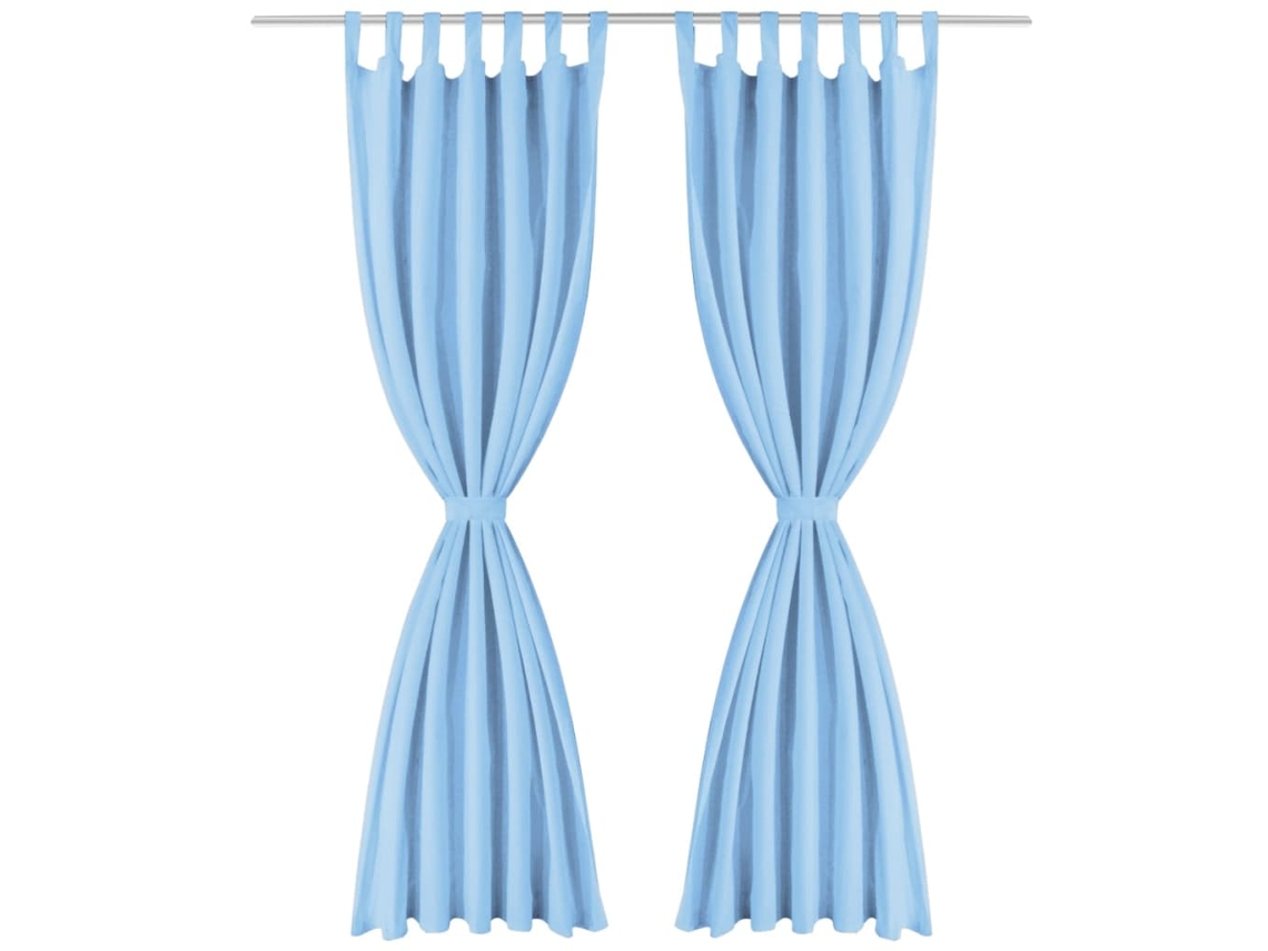 Maison Exclusive - Cortinas De Cetim Com Presilhas 2 Pcs 140x175 Cm Turquesa