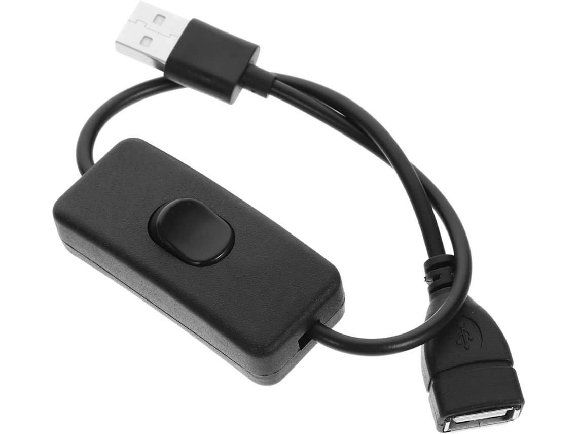 Conjunto De 4 Cabos Extensão Usb Pretos Com Interruptor Liga/desliga,