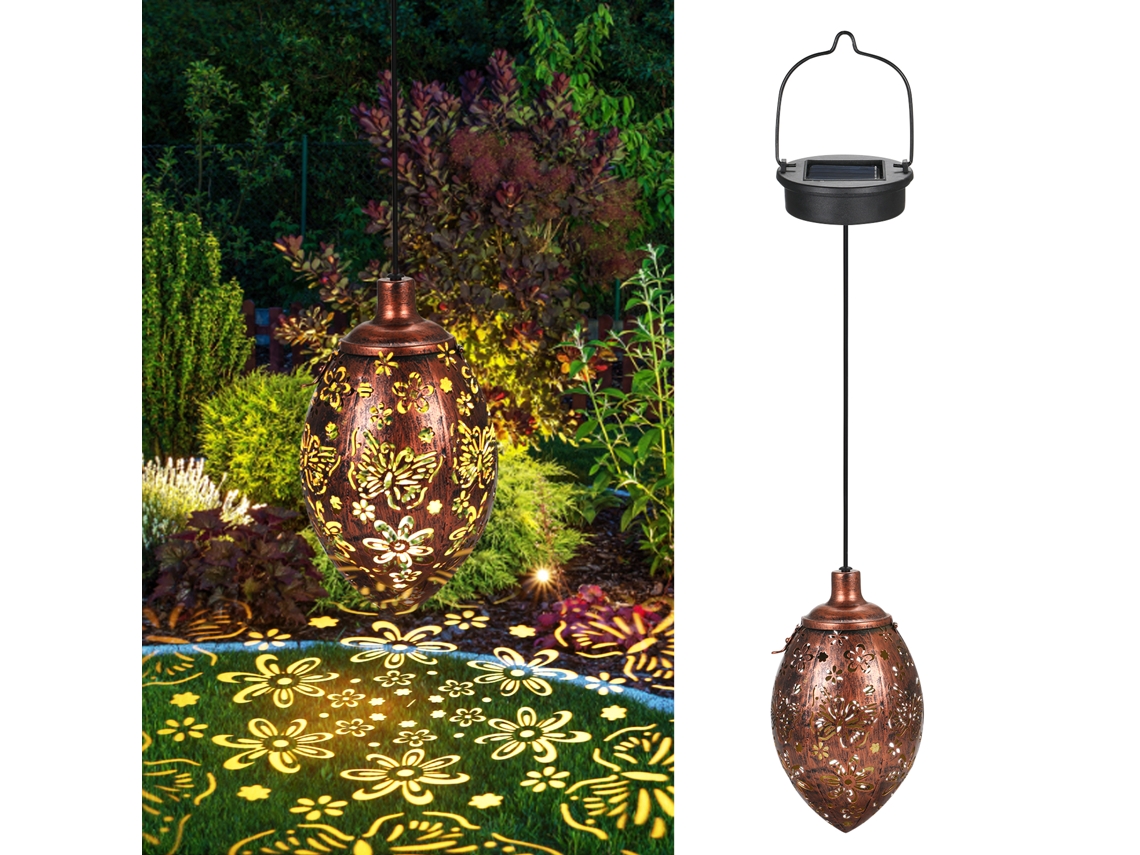2026 lâmpada Suspensa Solar Neoglint 2v/0.3w Exterior Metal Ip67 600mah Luz Branca Quente+rgb Jardim Pátio Caminho