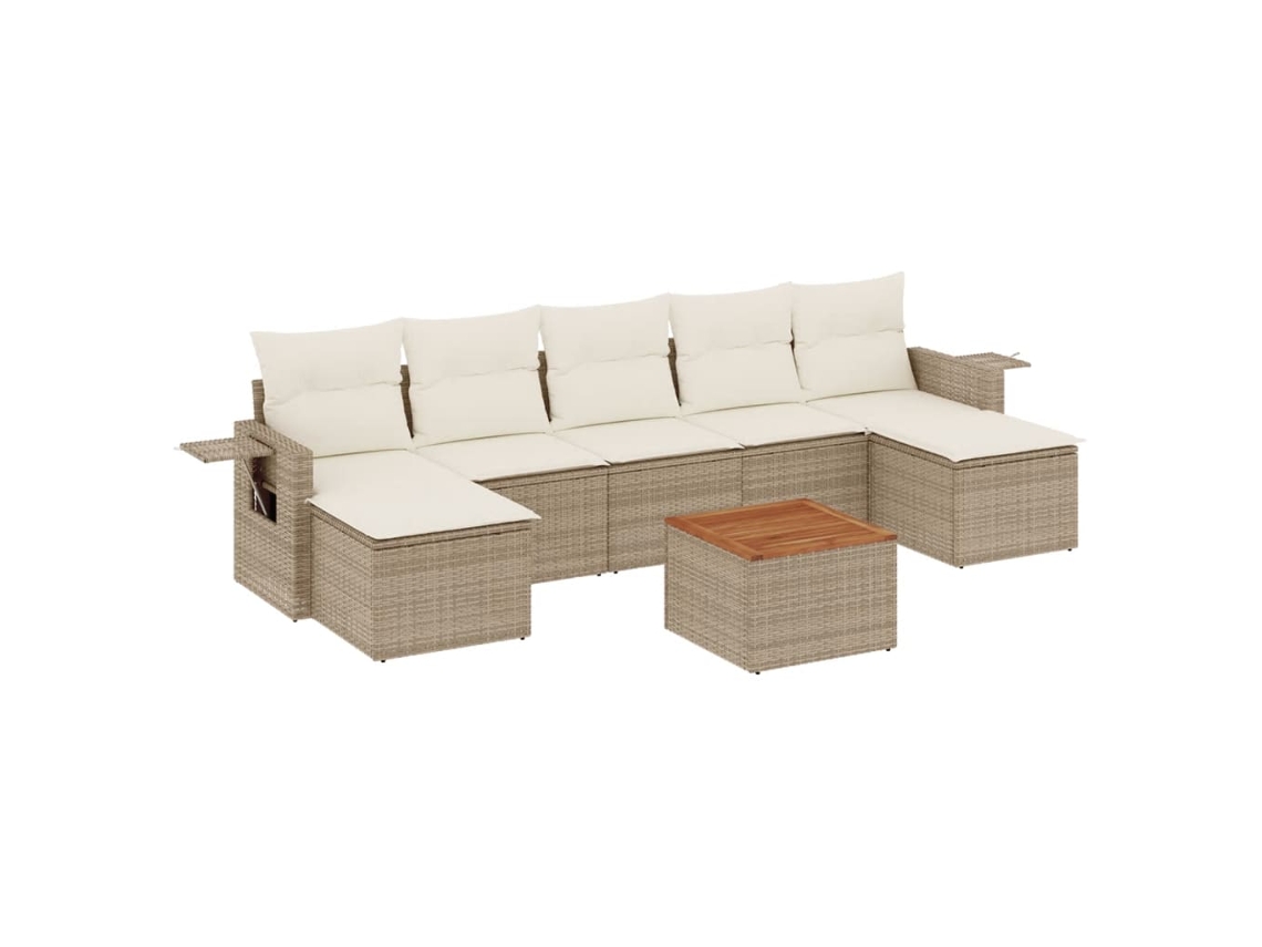Garden Sofa Set, Garden Sofa Sets Vidaxl Bege Rattan / Vime (n/a)
