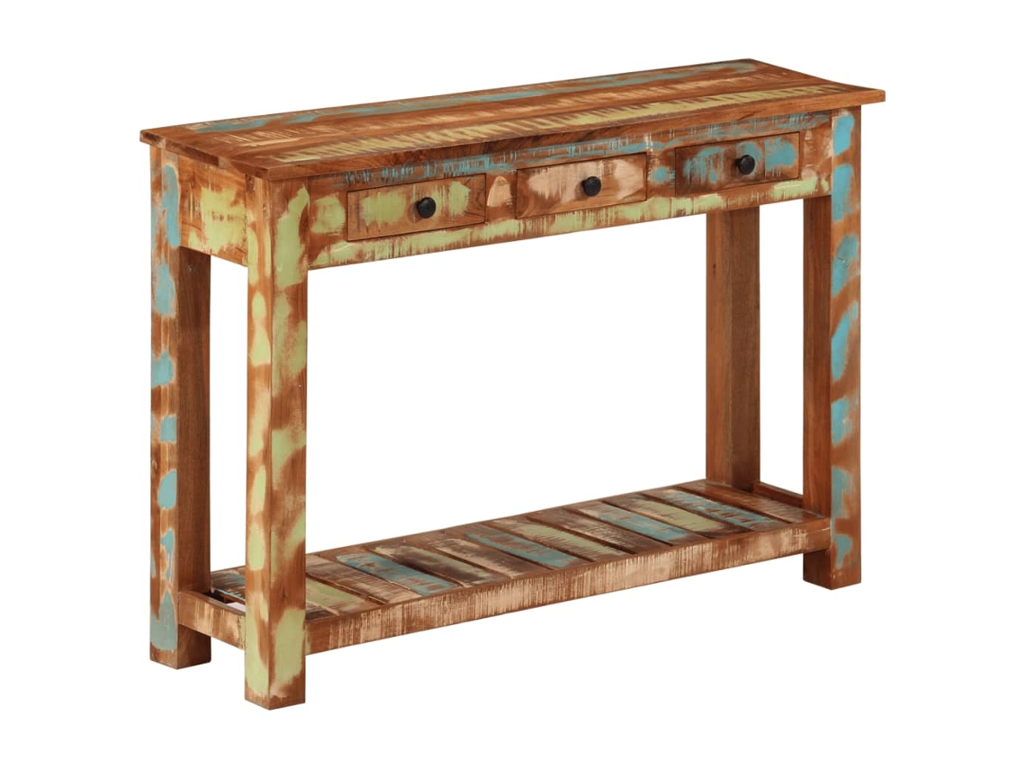 Vidaxl Mesa Consola 110x30x76 Cm Madeira Recuperada Maciça