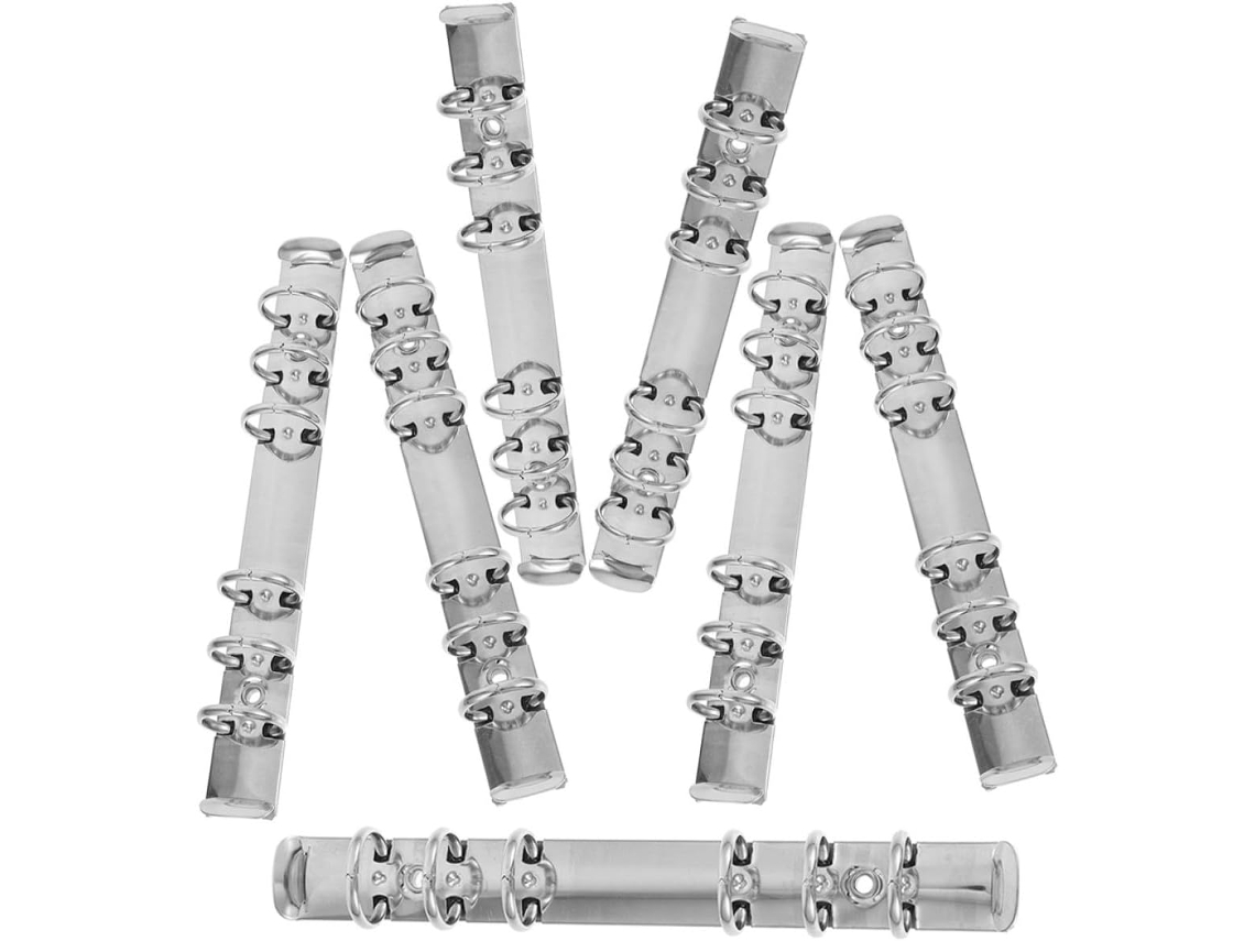 Conjunto De 7 Peças Fichário Com 6 Argolas Metal Para Decoração Escolar, Acessórios De Mesa Práticos E Duráveis Para Uso