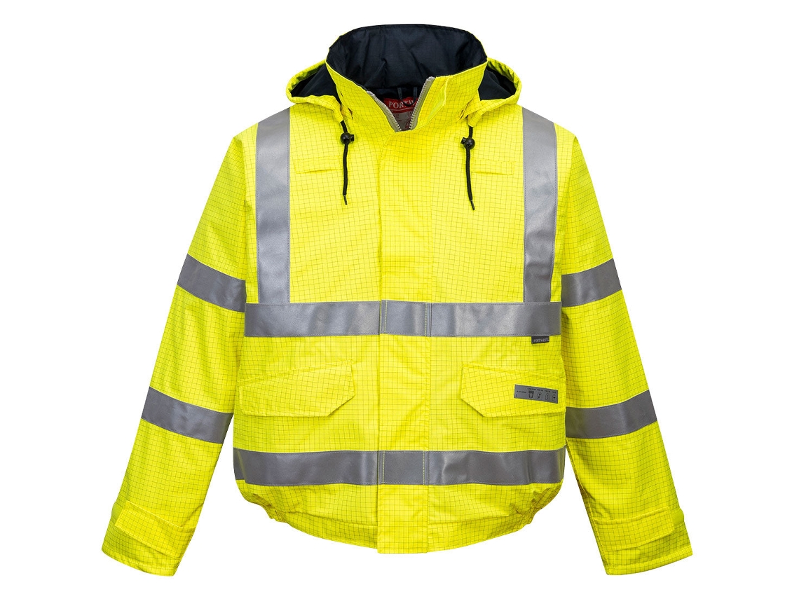 Jaqueta Bizflame Rain De Alta Visibilidade - Resistente A Chamas E Antiestática Laranja / 4xl