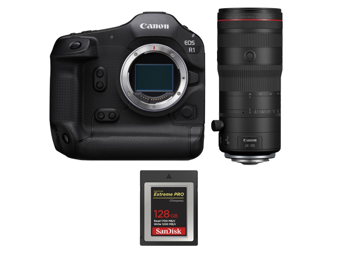 Eos R1 + Rf 24 105mm F/2.8 L Is Usm Z + 1 Sandisk 128gb Extreme Pro Cfexpress Type B + Ebook “20 Dicas para Fotos Que Impressionam” CANON