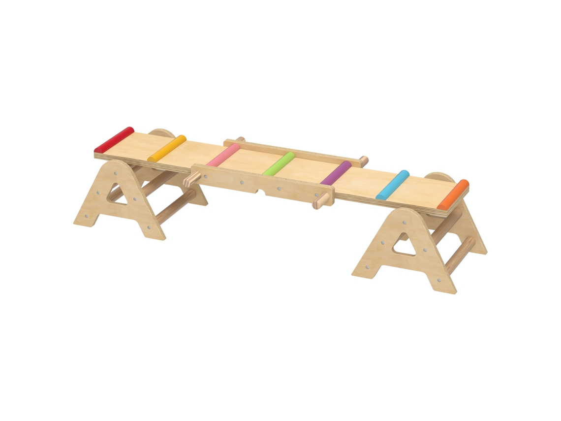 Balanço 2 em 1 Balanço Crianças, Viga de Madeira, Jardim de Balanço Rocker, Tábua de Equilíbrio 133 X 38 X 24 Cm Ge
