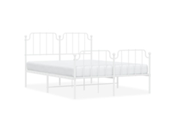 Bed Frame, Bed Frames Vidaxl Branco Aço (140 X 190 Cm)
