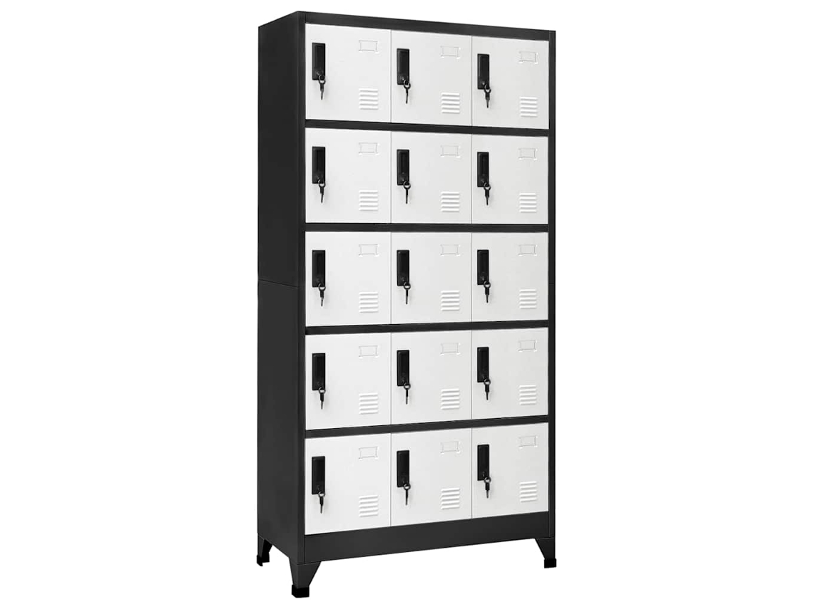 Vidaxl Cacifo 90x40x180 Cm Aço Antracite E Branco