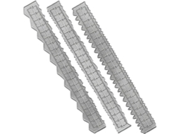 Régua de metal galvanizado, com medidas em centímetros e polegadas, em aço carbono, para papel, com bordas onduladas e
