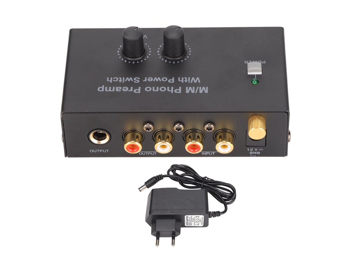 Pré-amplificador Phono Pp500p Profissional De Baixo Ruído Para Tocadiscos Com Adaptador Dc 12v