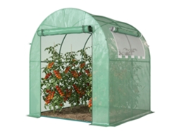 Estufa Portátil Com Estrutura Em Aço E Cobertura Plástica, Ideal Para Plantas, Verde