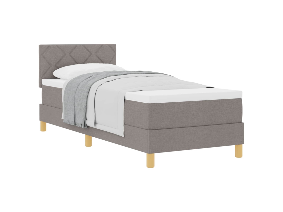 Cama Box com Colchão Cinzento Acastanhado Tecido MAISON EXCLUSIVE (80x200 cm)