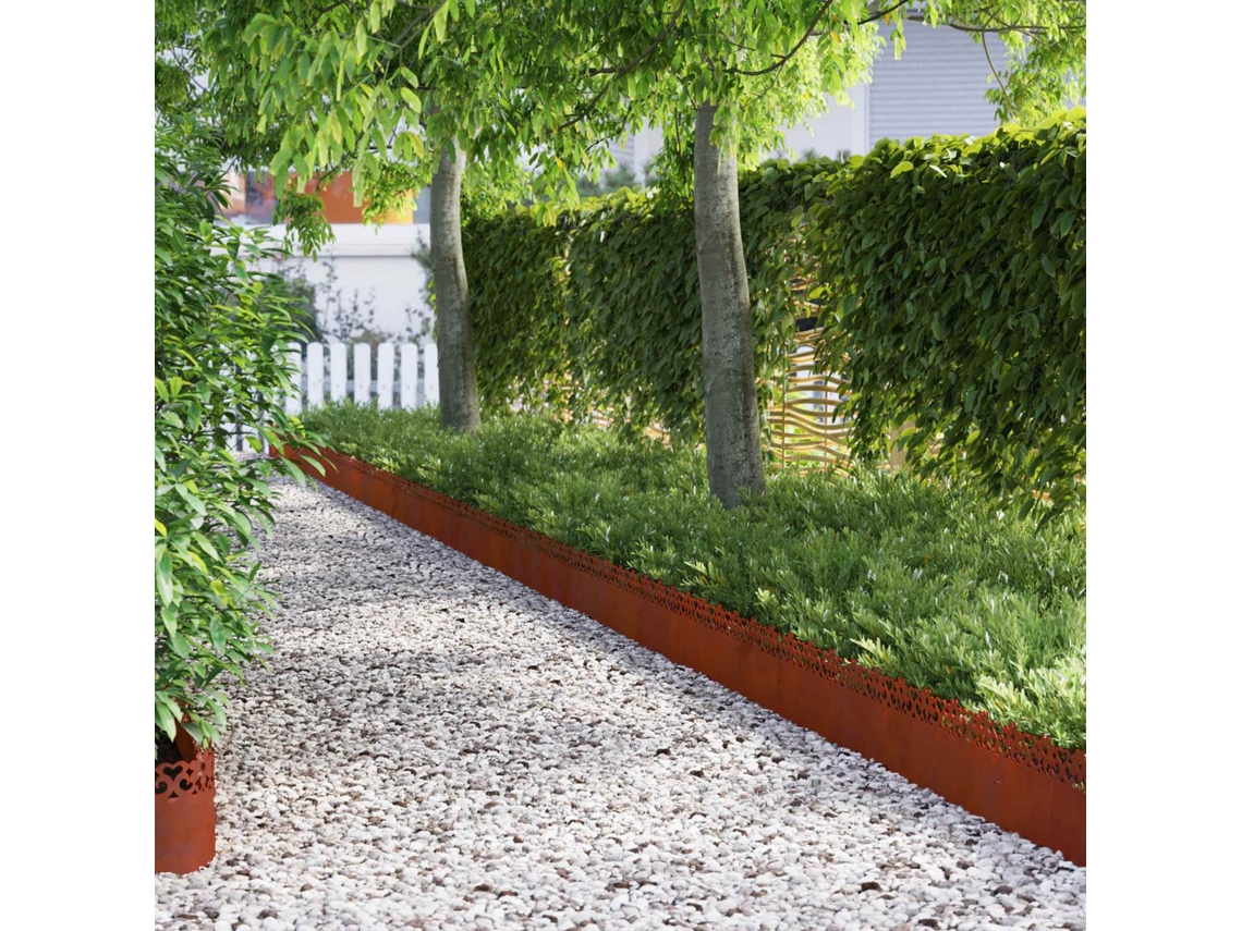 Vidaxl Delimitadores De Relvado 30 Unid. 103 X 0,05 X 22 Cm Aço Corten