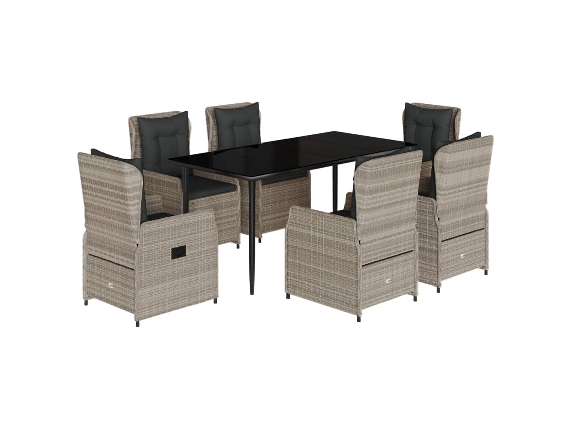 Garden Dining Set, Garden Dining Sets Vidaxl Cinzeto Rattan / Vime (160 X 80 X 74 Cm)