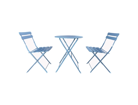 Mesa de Bistrô com 2 Cadeiras REBECCA MOBILI Azalea Turquesa 71X60X60 Cm