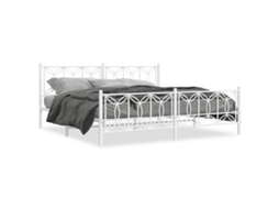 Bed Frame, Bed Frames Vidaxl Branco Metal (193 X 203 Cm)