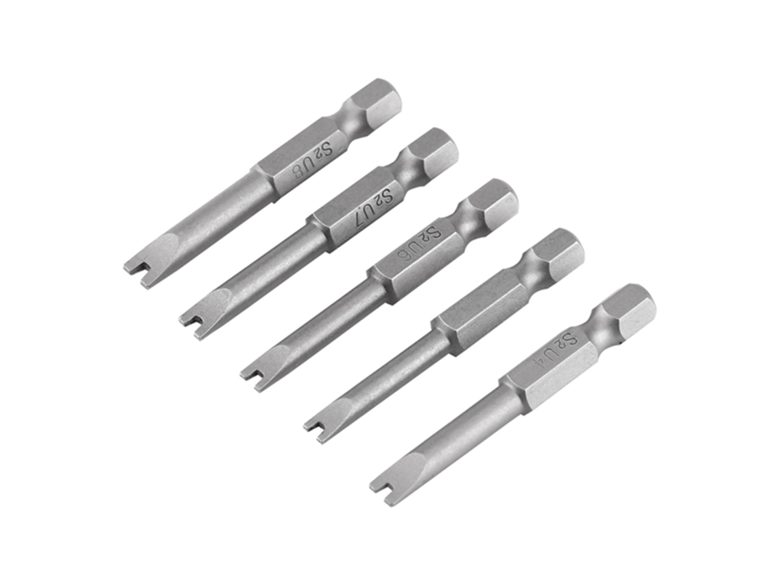 Conjunto De 5 Pontas De Parafusadeira Em Aço S2 U-shaped 50mm 1/4" Hexagonal Magnética